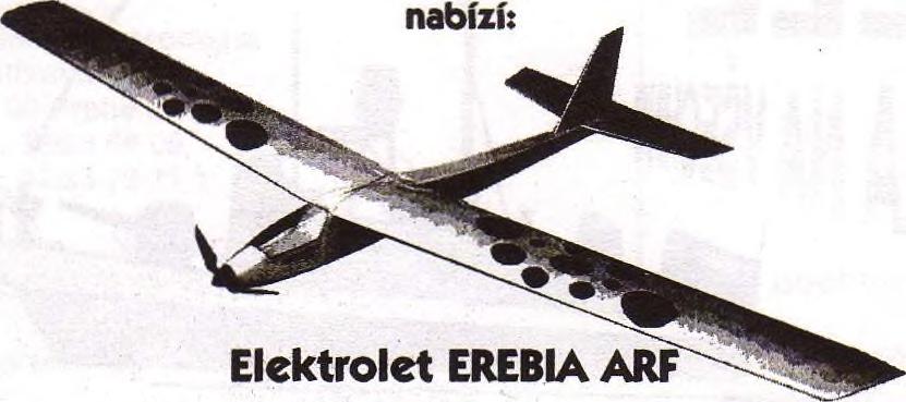 Technická data: rozpětí křídla 2080 mm, délka 1080 mm, hmotnost 1350 g, plocha křídla 40 dm8.