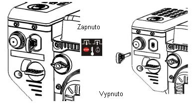 4. Spínač motoru Spínač motoru spouští a vypíná zapalovací systém. Pro nastartování motoru musí být klíček vložen do spínače.