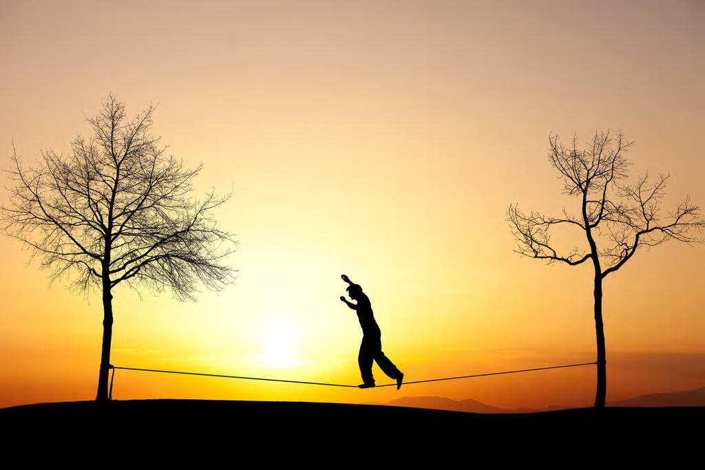 Slack line je balancování na tenkém popruhu nebo-li