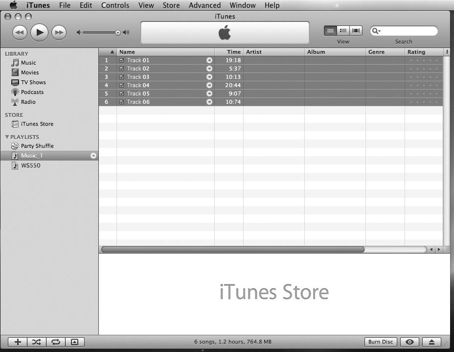 Použití aplikace itunes Přenos hudby do diktafonu Hudební soubory uložené na počítači můžete přesunout do diktafonu.
