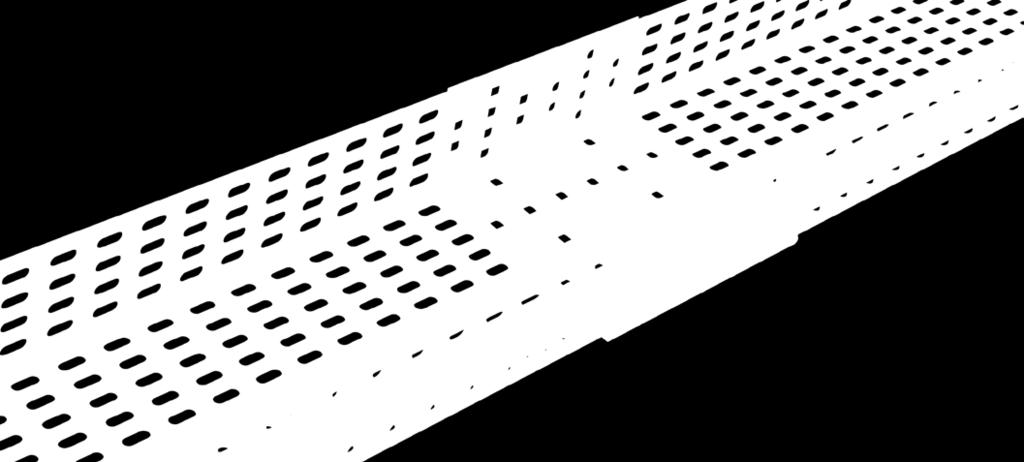 Spojením zesílených oceloplechových žlabů LINEAR 1 pro velká rozpětí pomocí spojek SL 5/100 je možné překlenout volný prostor až 5,8 m a to při současně velkém zatížení žlabů kabely.
