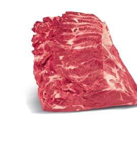 Chuck Roll (Krk s podplečím) 711033 1 ks / 5 6 kg Přední maso z hřbetu mezi krkem a vysokým roštěncem, vhodné zejména pro pečení, dušení a mletí na výrobu hamburgerů.