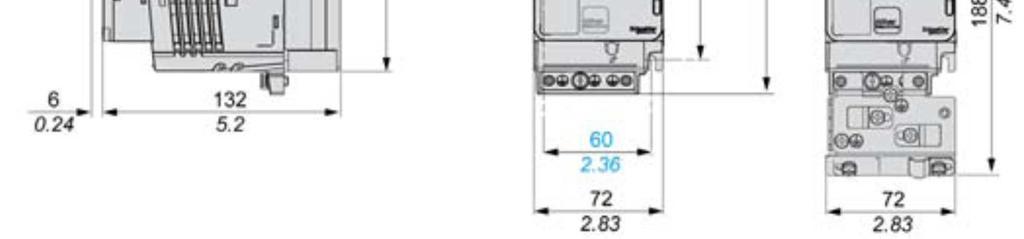 velikost 0,37 kw) Velikost 1C Frekvenční měniče ATV320U06M C,