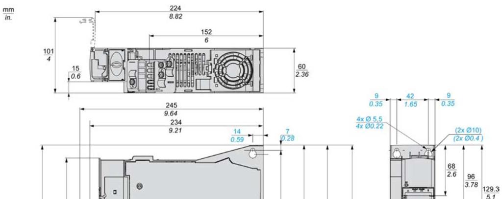 ..ATV320U07M2B, (1fázové napájecí napětí, typové velikosti do 750 W)