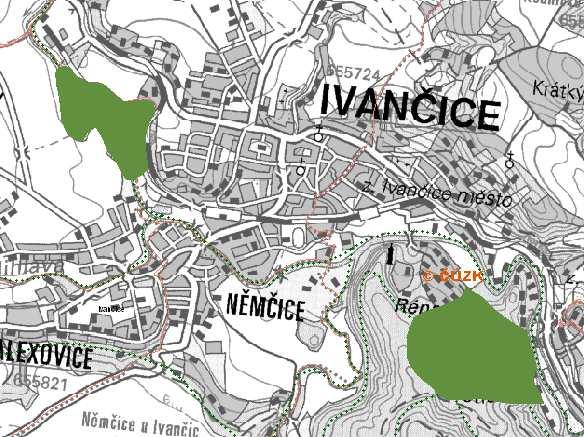 RBC Údolí Oslavy RBC Réna ČS PHM Zdroj: Geoportál územního plánování JMK; Rozbor udržitelného rozvoje území ORP Ivančice (2010) Natura 2000 a Evropsky významné lokality (EVL) Na dotčené ploše se