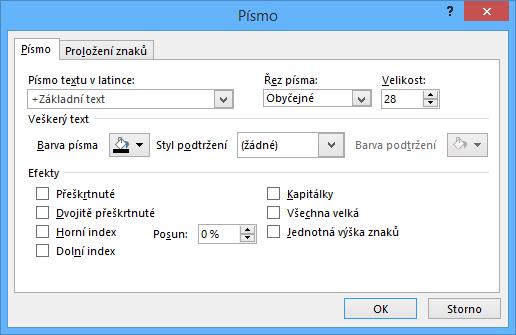 Kapitola 4: Karta Domů 43 Velikost písma: vybereme nebo přímo zadáme velikosti písma 40.