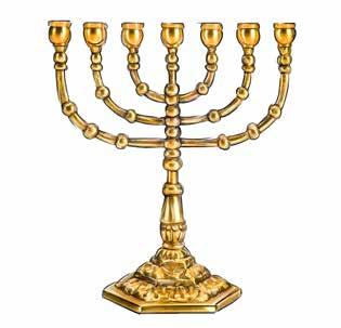Menora Sedmiramenný svícen, jeden z největších a nejstarších symbolů judaismu, je také součástí státního znaku Izraele.
