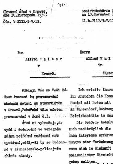 H u d e b n í ž i v o t n a K r n o v s k u Editha Krause od r. 1928 Nikolausstrasse 57 Mikulášská Gustav Jeschek od r. 1932 hlásit se u S. Höfer Gerda Frank od r. 1933 Arway-gasse 21 B.