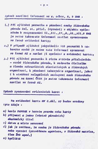 Popis údajů registrovaných na evidenčních kartách v akci Pavouk dle instrukce rozeslané k orientaci StB 24. října 1985 Foto: ABS Kartotéční systém Pavouk v 80.