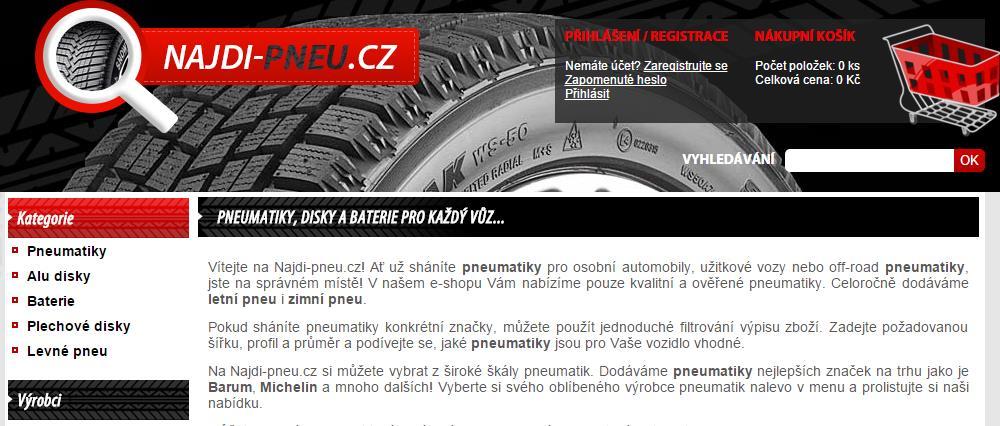 Analýza klíčových slov www.najdi-pneu.cz Cílem analýzy je rozbor webu z pohledu optimalizace pro vyhledavače (SEO) a to zejména z pohledu hledaných klíčových slov a jejich následného využití.