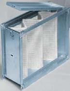 Radiální ventilátory do čtyřhranného potrubí ILHT, Příslušenství přehled 341 IFLK-ILHT krátký deskový filtr G4 kazeta je vyrobena z galvanizované oceli, filtr se vyjímá dvířky, nutno pamatovat na