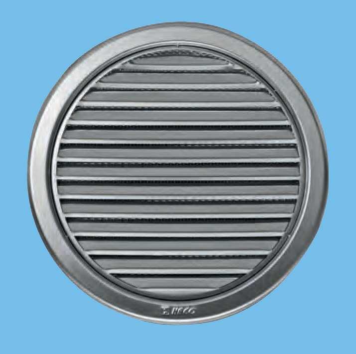 Ø Ø VĚTRACÍ MŘÍŽKY / VENTILATION GRILLES NVM NEREZOVÁ VĚTRACÍ MŘÍŽKA KRUHOVÁ SE SÍŤOVINOU CIRCULAR STAINLESS STEEL VENTILATION GRILLE WITH MESH Použití: Použitelná v exteriéru i interiéru.