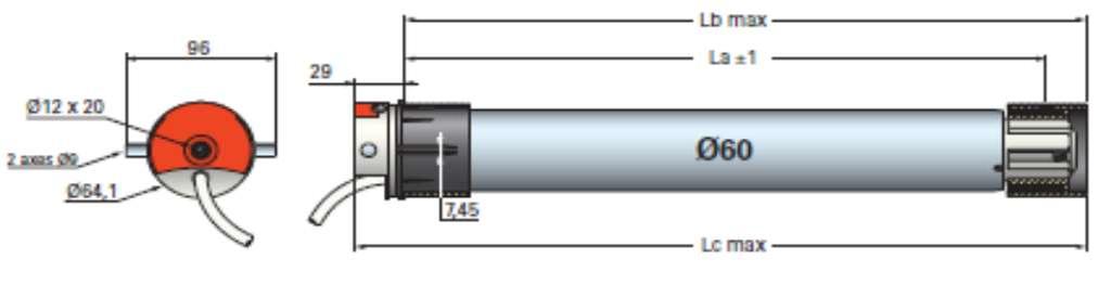 T6 F 230Vac / 50Hz 63 x,5mm 23ot. 2,5m / 4 x 0,75mm 2 - IP 44 a motor na 4 minuty moment (Nm) (ot.