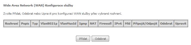 G2 ~ WAN připojení VG-8054u ve VLAN Mux režimu a MSC umožňuje vytvořit až 16 WAN spojení. WAN připojení nakonfigurujete podle následujícího postupu.