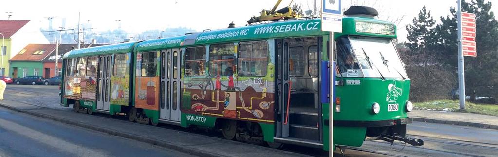 CELOPLOŠNÁ REKLAMA NA VOZIDLECH MHD karoserie tramvaje bez oken bez oken zhotovení reklamy celkem od 1. rok 2. rok 3.