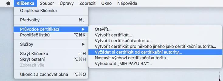 Vystavení certifikátu PostSignum v operačním systému MAC OSx Návod popisuje kroky od vystavení certifikátu až po odeslání a podepsání dat v obchodním systému CS OTE v prostředí operačního systému