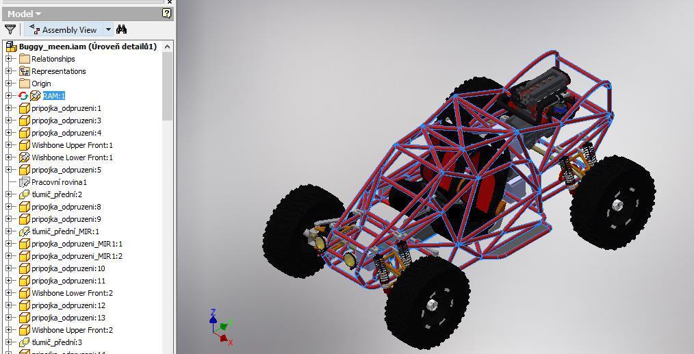 zkušenosti dále předat v dobře stravitelné formě s možností demonstrace na realizovaném vozidle. 3 PROCES NÁVRHU MODELU V PROJEKTU BUGGY 3.