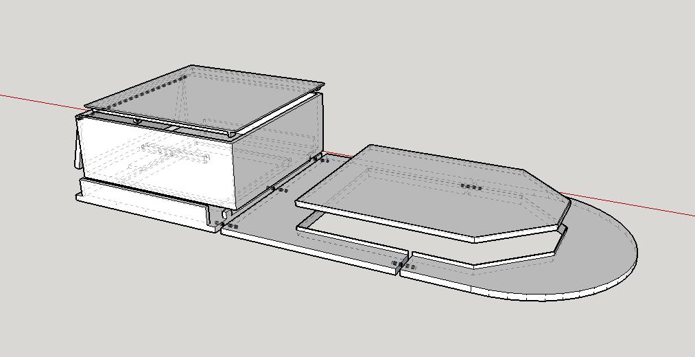 3 OVLÁDÁNÍ Arduino Figure 5 3D návrh paluby Kompletní ovládání je řešeno na otevřené platformě Arduino. Byla použita deska WeMos D1 R2 WiFi ESP8266, která má přímo integrovaný Wi-Fi modul.