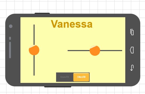 Figure 6 Grafické uživatelské rozhraní v RemoteXY Při programování ovládání byla použita knihovna Servo.h, díky které lze snadno posílat řídící signály pro servomotory.