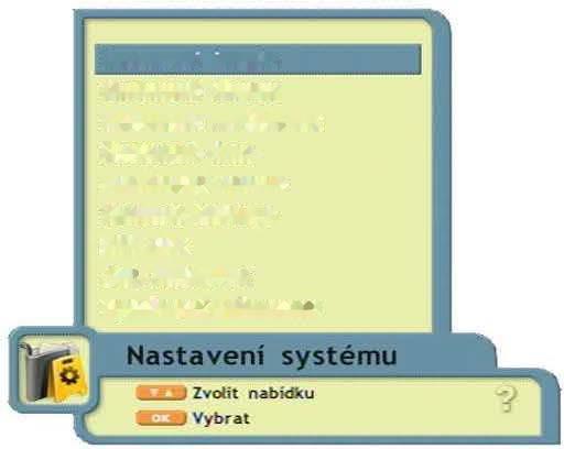 Nastavení systému V této položce menu můžete nastavit parametry prostředí Vašeho přijímače.