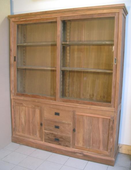 prosklená skříň - teak