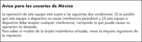 Upozornění uživatelům v Mexiku Oznámení o bezdrátových sítích pro uživatele v