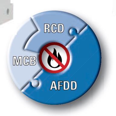 Řešení Eaton: AFDD+ AFDD + MCB + RCD v jednom přístroji Spolehlivá detekce oblouků při proudech
