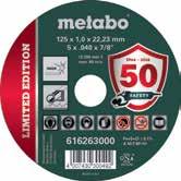 číslo Tloušťka x otvor / mm Balení bez DPH* 115 x 1,0 x 22,23 1/10 616262000 Kč 25,- Kč 30,- 125 x 1,0 x 22,23 1/10 616263000 Kč 29,- Kč 35,- AKCE Uhlová bruska 1.