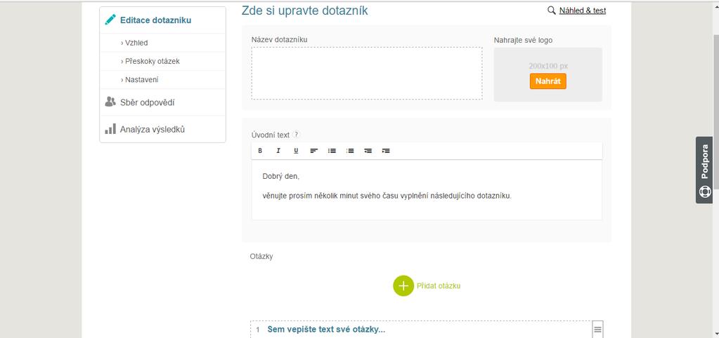 Nevýhodou Free verze je, že neumožňuje export odpovědí do MS Excel. Pro tuto funkci je potřeba si zakoupit rozšířenou verzi Personal.