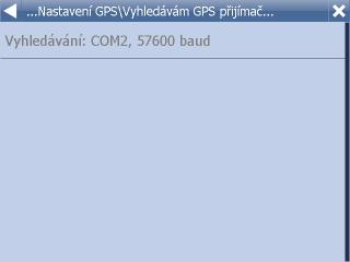 Nastavení Spustí se automatické vyhledávání GPS Když je nalezena GPS, potvrďte správnost kliknutím na řádek s nalezenou GPS.