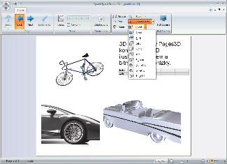 Praxe Svět tisku 7 8/2008 96 S každým 3D modelem či 2D ilustrací lze interaktivně pracovat přímo ve stránce natáčet modely v prostoru, měnit jejich rozměry a vybírat jednotlivé části.