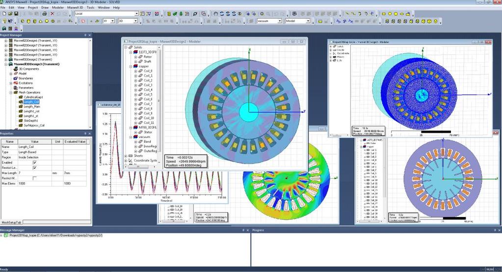 6 SIMULACE PLNÉHO ROTORU A JEHO ÚPRAV Program Maxwell byl využit k simulacím motoru s plným rotorem i jeho úprav.