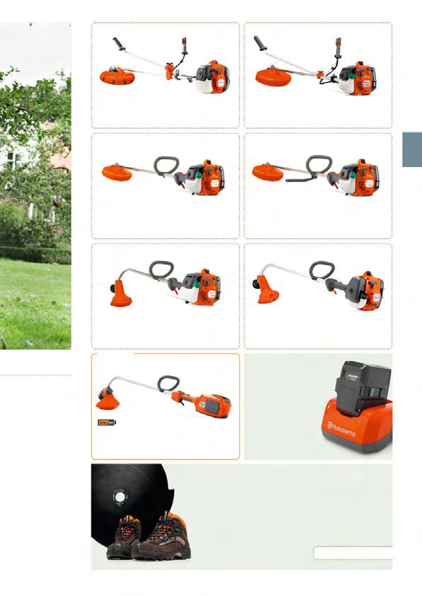 HUSQVARNA 135R Objem válce 34,6 cm³, výkon 1,4 kw, hmotnost bez příslušenství 6,8 kg.