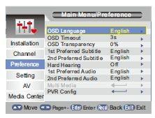 5. PREFERENCE. 1. Stiskněte tlačítko "Menu" pro vstup do hlavního menu. 2.