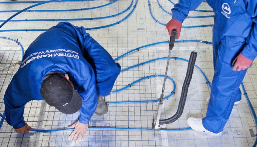 úspora materiálu Trubky KAN-therm PE-RT Blue Floor dodáváme v návinu po 600 bm, a proto je možné pokládat topné smyčky bez vzniku krátkých zbytků potrubí, které jsou problematické z hlediska dalšího