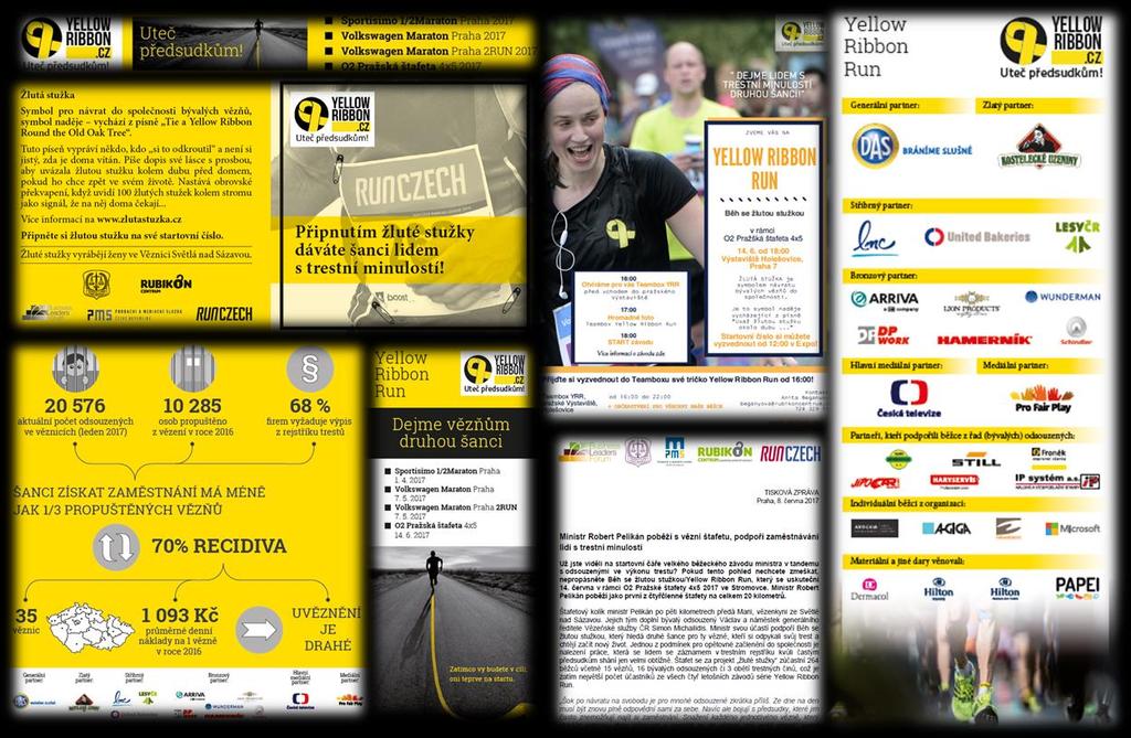 3. VIZUÁLNÍ IDENTITA o o o o Nové logo (v ČJ i AJ) Vytvoření vlastních webových stránek v ČJ i AJ /www.yellowribbonrun.cz Zintenzivnění práce se sociálními sítěmi, zejm.