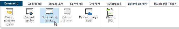 Zprávu sestavíte v okně Nová Datová zpráva. Pro specifikaci adresáta (cílové datové schránky) 