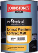 Interiérové barvy Jonmat Premium Contract Matt- Paropropustná interiérová barva Vlastnosti Prémiová matná barva s výbornou krycí schopností a částečnou otěruvzdorností.
