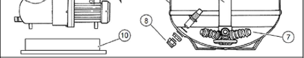 Filtraci montujte na místě, kde bude umístěna (pozdější přemístění by bylo příliš obtížné!). Filtrace se skládá z následujících dílů: (Obr. l) 1. Čerpadlo 2. Hlava ventilu 3.