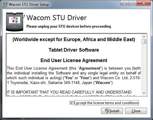 A. Instalace nové verze ovladače Nejdříve stáhněte instalační soubor ovladače z odkazu: https://www.axa.cz/axastudio/stu300/wacom-stu-driver-5.2.1.exe Následně soubor Wacom-STU-Driver-5.2.1.exe spusťte.