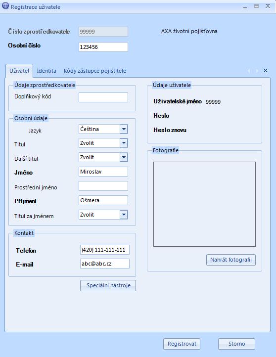 3. Aktualizace informací o uživateli Naleznete v AXA studiu v menu: Nástroje/Podrobnosti/Uživatel Tyto informace o uživateli musí být správné shodné s údaji v aplikaci IASON!