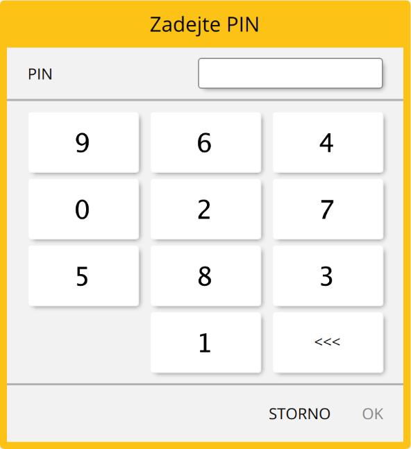 Zadejte PIN k čipové kartě. 6.