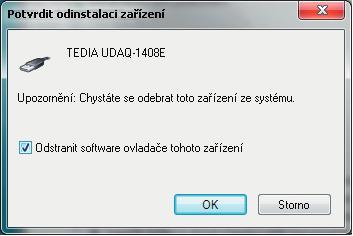 4. Odinstalace ovladače V této kapitole je popsán způsob odinstalování systémového ovladače USB modulů TEDIA.