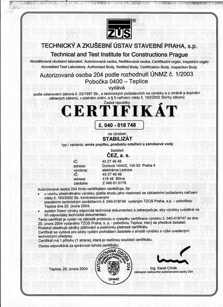 produkt z elektrárny Ledvice  14