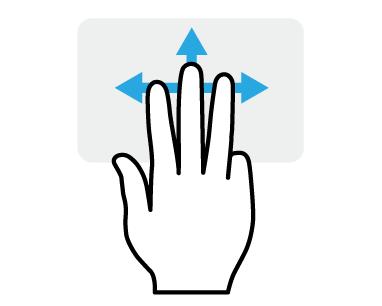 Cortanu). Potažení třemi prsty Přejeďte přes touchpad třemi prsty. - Potažením nahoru otevřete [Task View] (Zobrazení úkolů).