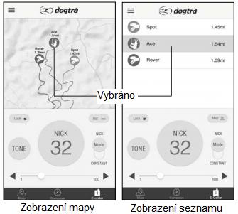 Karta e-obojku Funkce výcviku Nick (rychlý impulz) - stálou stimulaci nebo slyšitelný tón lze odeslat na na vybraného psa. Hlasitost tónu upozornění nemůže být nastavena.