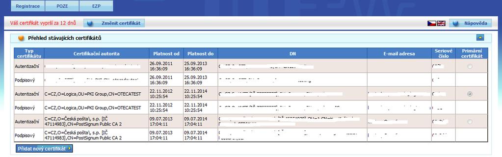 9. Obnovený certifikát se uloží jako další do seznamu přiřazených certifikátu osobě. 10.