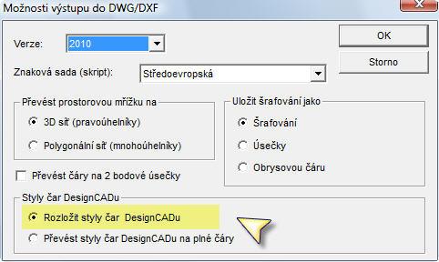 Export a Import kótování a uživatelských čar Verze 18 byla na novinky poměrně bohatá Důležitá úprava při Exportu a Importu výkresů DWG nyní nedojde k rozložení kót na texty a vektory.