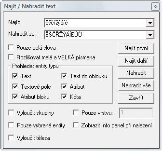 Vyhledávání a náhrada textů; Obrázek jako šrafa Příkaz Najít / Nahradit text, který naleznete v menu Úpravy umí to nač jste zvyklí z textového editoru.