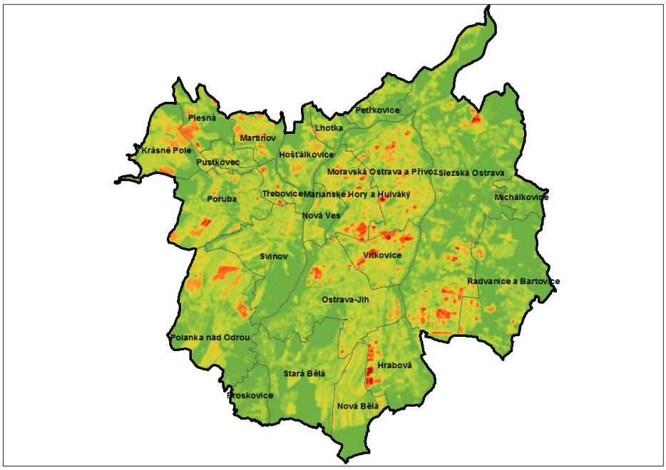 2.3.5 TERMÁLNÍ SATELITNÍ SNÍMKY Pro doplnění problematiky byly využity také veřejné dostupné satelitní snímky z družice Landsat.